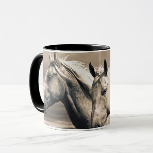 Quarter Horses Op Canadese Prairie Mok (Voorkant links)