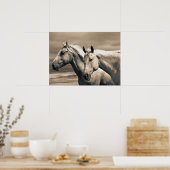 Quarter Horses Op Canadese Prairie Poster (Keuken)