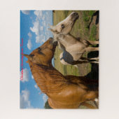 Quarter Horses Texas. Kerstgroet Legpuzzel (Verticaal)