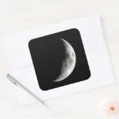 Quarter Moon Maan Planet Wereldbol Vierkante Sticker (Envelop)