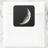 Quarter Moon Maan Planet Wereldbol Vierkante Sticker (Tas)