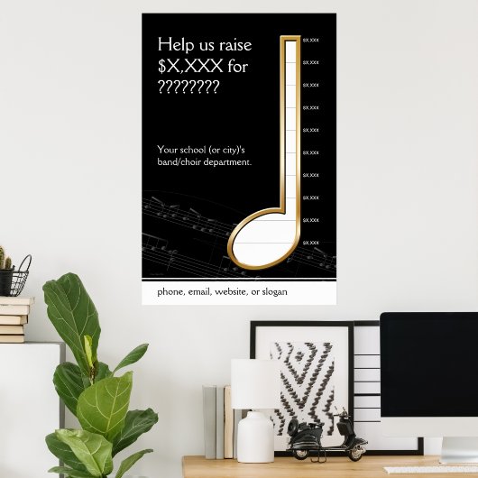 Quarter Note Music Gage Poster (Thuiskantoor)