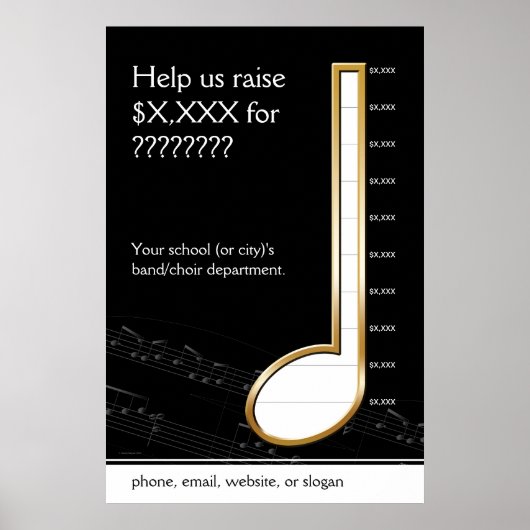 Quarter Note Music Gage Poster (Voorkant)