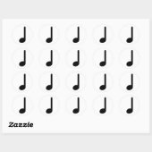 Quarter-notitie met stoom omhoog ronde sticker (Vel)