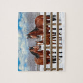 Quarter-paarden in sneeuw legpuzzel (Verticaal)
