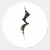 Quarter Rest Minimalist Ink Music Symbol on  Ronde Sticker (Voorkant)