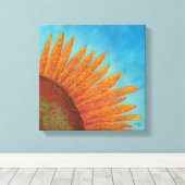 Quarter Sun op Blauw Canvas Print (Insitu (Houten vloer))