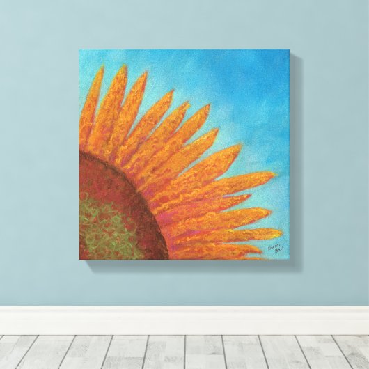 Quarter Sun op Blauw Canvas Print (Insitu (Houten vloer))