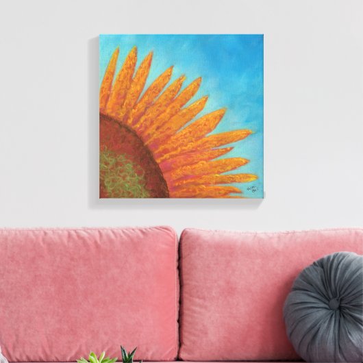 Quarter Sun op Blauw Canvas Print (Insitu (Woonkamer))