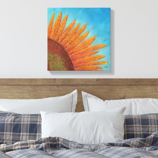 Quarter Sun op Blauw Canvas Print (Insitu (Slaapkamer))