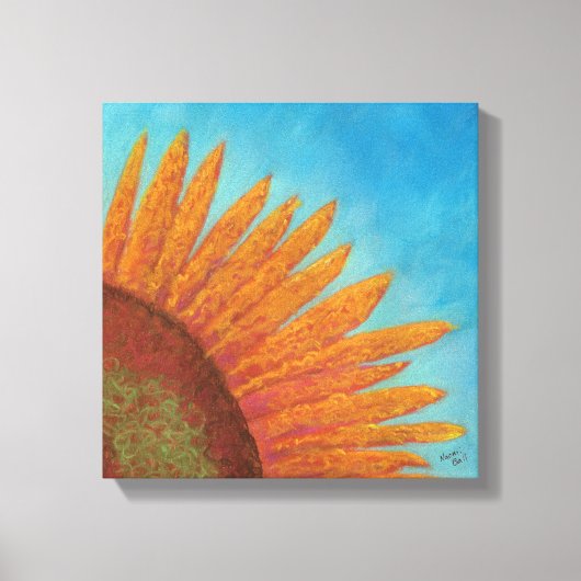 Quarter Sun op Blauw Canvas Print (Voorkant)