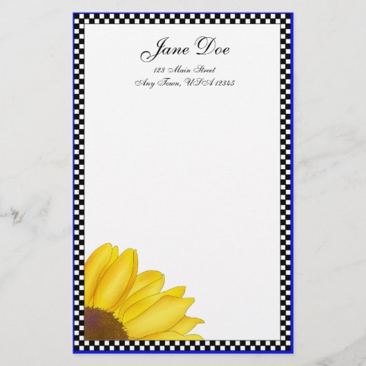 Quarter Sunflower Stationery Briefpapier (Voorkant)