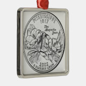 Quarter van de staat Mississippi Metalen Ornament (Rechts)