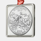 Quarter van de staat Mississippi Metalen Ornament (Links)