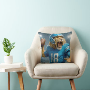 Quarterback #18 Lion Football Speler Kussen