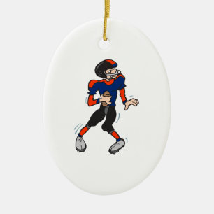 quarterback American football speler cartoon Keramisch Ornament
