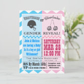 Quarterback Cheerleader Gender Reopenbaart uitnodi Kaart (Staand voorkant)