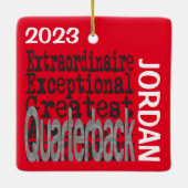 Quarterback Extraordinaire CUSTOM Keramisch Ornament (Achterkant)