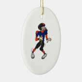 Quarterback football Player cartoon Keramisch Ornament (Rechts)