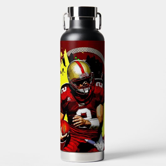 Quarterback Football Player uitvoeren Waterfles (Voorkant)
