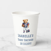 Quarterback Football Teddy Bear Baby shower Papieren Bekers (Achterkant)