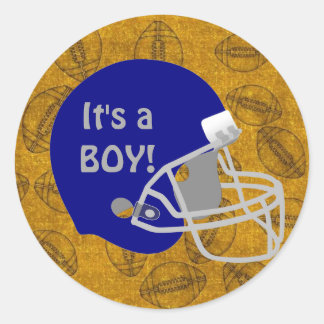 Quarterback Football thema Jongen Baby shower Stic Ronde Sticker