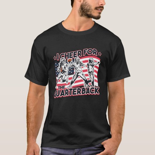 Quarterback Football VS Vlag Amerikaans Football T-shirt (Voorkant)