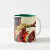 Quarterback Pass Tweekleurige Koffiemok (Voorkant rechts)