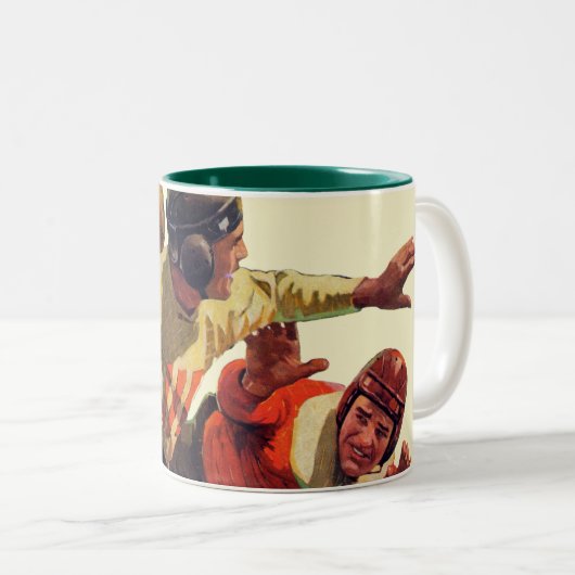 Quarterback Pass Tweekleurige Koffiemok (Voorkant rechts)