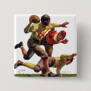 Quarterback Pass Vierkante Button 5,1 Cm