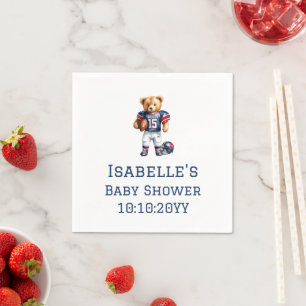 Quarterback Voetbal Teddybeer Baby Shower Servet