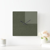 Quartered Moss Green Wall Clock Vierkante Klok (Huis)