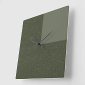 Quartered Moss Green Wall Clock Vierkante Klok (Hoek)