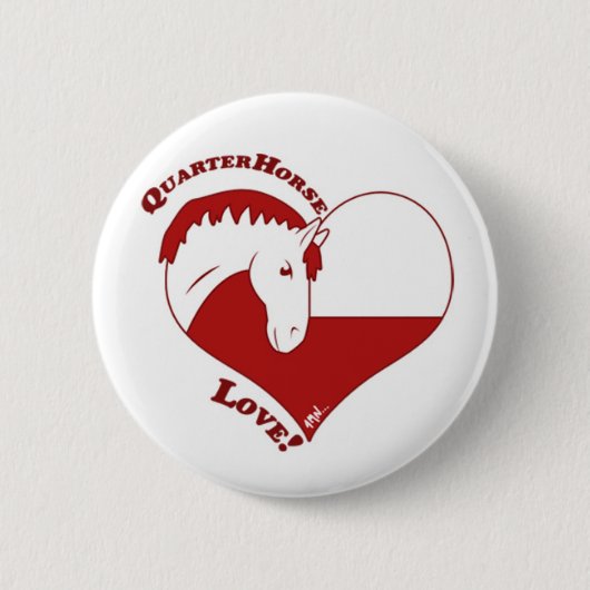 QuarterHorse Love. Ronde Button 5,7 Cm (Voorkant)