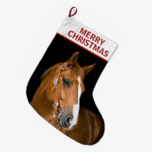 Quarterhorse Merry Kerstmis Stocking Grote Kerstsok (Voorkant (Hangend))