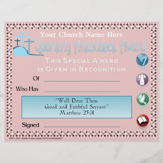 Quarterly Attendance Award (Voorkant)