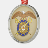 QUARTERMASTER CORPS Kerstmis Metalen Ornament (Links)