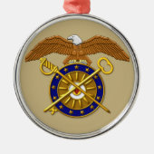 QUARTERMASTER CORPS Kerstmis Metalen Ornament (Voorkant)