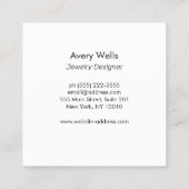 Quartz Crystal Jewelry Designer Logo Vierkante Visitekaartje (Achterkant)