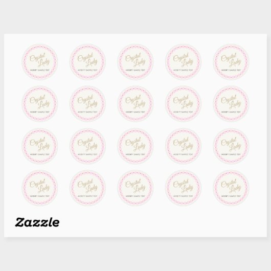 Quartz Crystal Sieraden Designer L Ronde Sticker (Vel)
