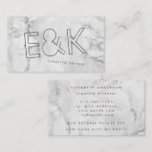 Quartz Marble Ultra Modern Big Funky Script Visitekaartje (Voorkant / Achterkant)