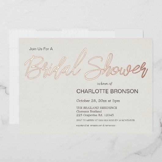 Quartz Minimalistisch Script Vrijgezellenfeest Roo Folie Uitnodiging (Envelop)