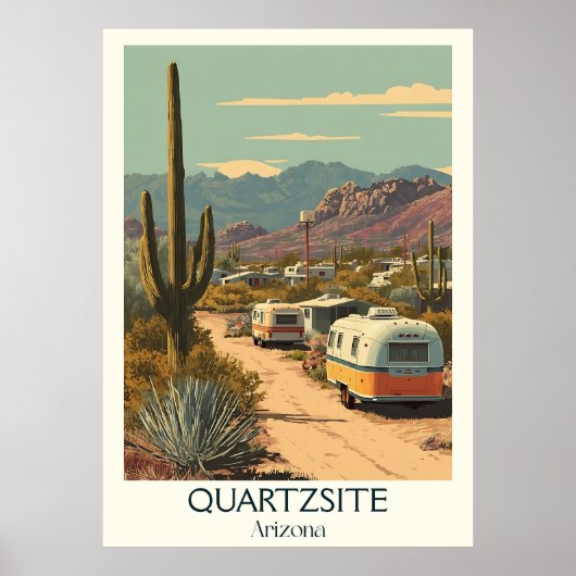 Quartzsite Arizona Retro Travel Poster (Voorkant)