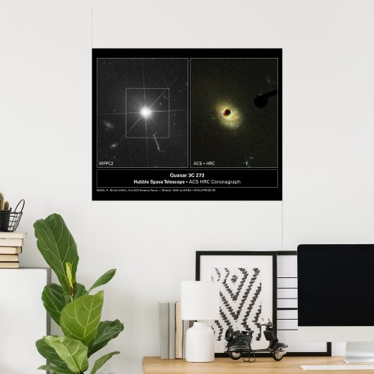 Quasar 3C 273 Hubble Telescope Poster (Thuiskantoor)