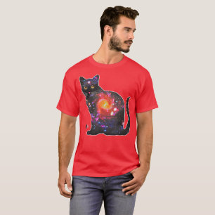 Quasar-ruimte in kat t-shirt