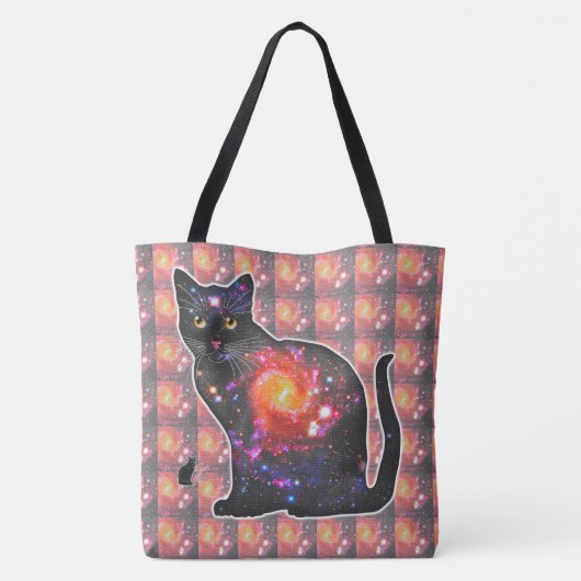 Quasar-ruimte in kat tote bag (Achterkant)