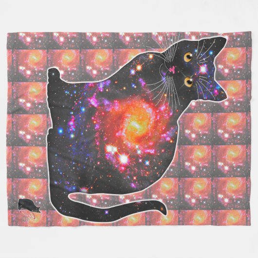 Quasar-ruimte in kat-ventilatorwand fleece deken (Voorkant (Horizontaal))