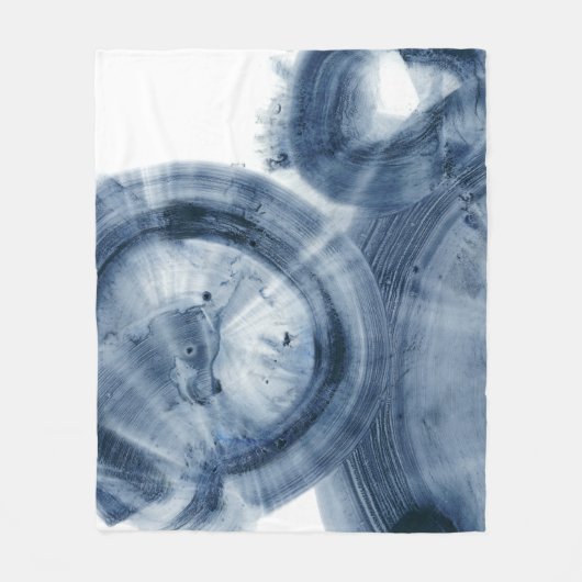 Quasars - Inky Blue Circles Fleece Deken (Voorkant)