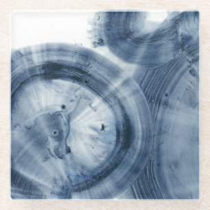 Quasars - Inky Blue Circles Glazen Onderzetter