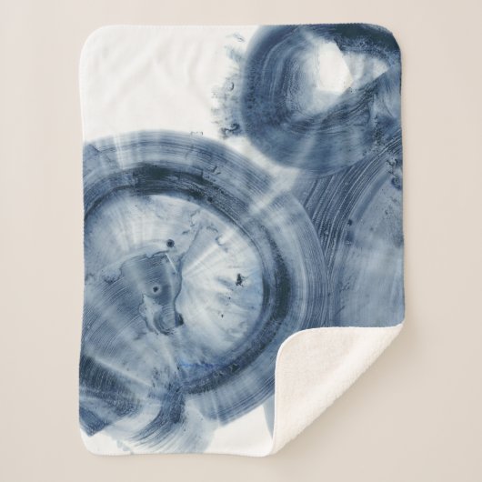 Quasars - Inky Blue Circles Sherpa Deken (Voorkant)